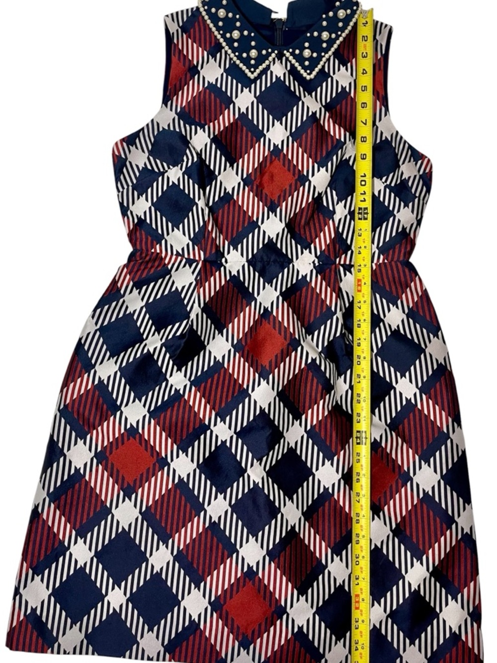 Kate Spade New York Plaid Dress Pearl Embellished Collar Size 8 NWT - Picture 13 of 13